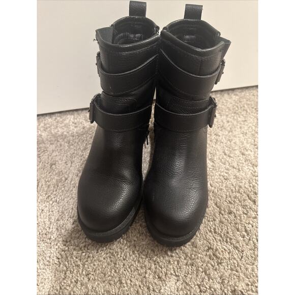 Mia Women's 2 Buckle Zip Up Ankle Boots Black Chunky 90s Size 6 M 2.5" Heel NOS - Picture 10 of 16